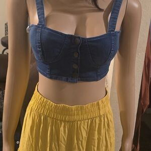 Denim Blue Crop Top